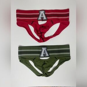 Two small Aussiebum commander jockstraps